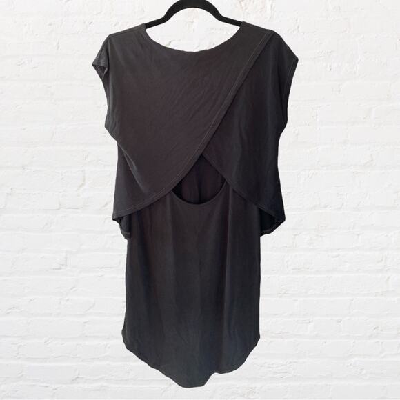 Nordstrom Trouvé black modal blend open back dress - Picture 2 of 6